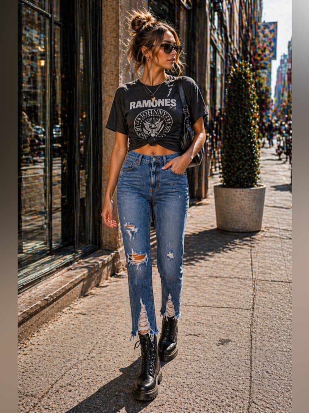 CARMAR Blue Chara Emelia High Rise Distressed Shredded Crop Jeans Straight Leg
